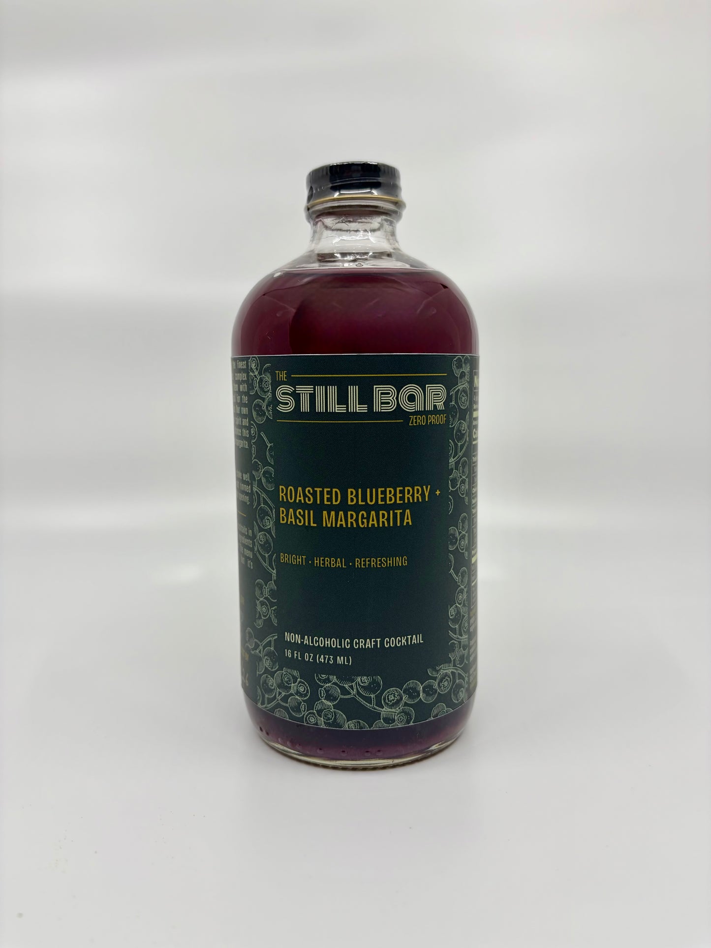 Roasted Blueberry + Basil Margarita (Non-Alcoholic)