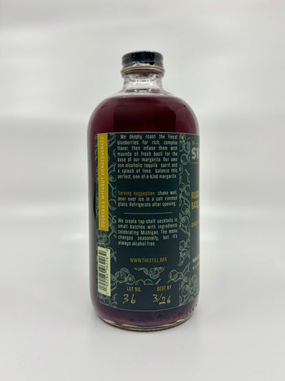 Roasted Blueberry + Basil Margarita (Non-Alcoholic)