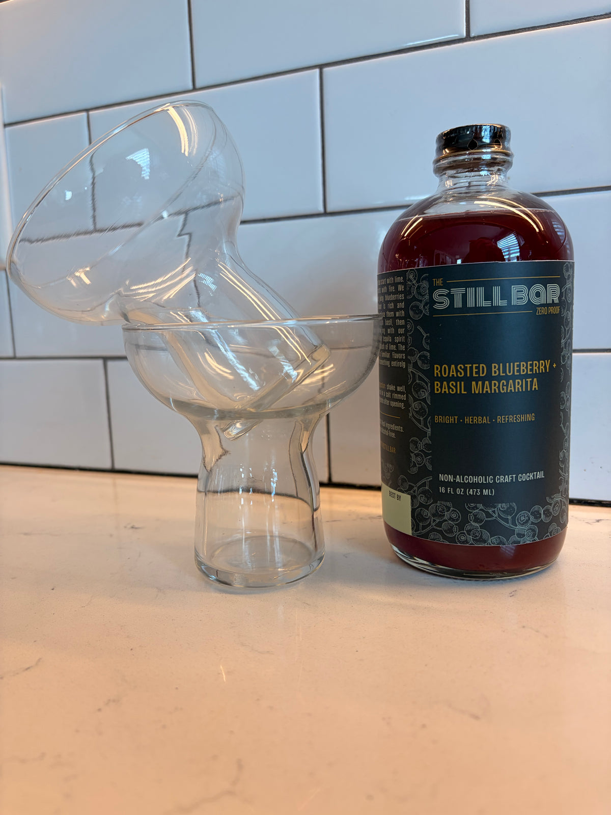 Gift Set: Roasted Blueberry + Basil Margarita with Glassware