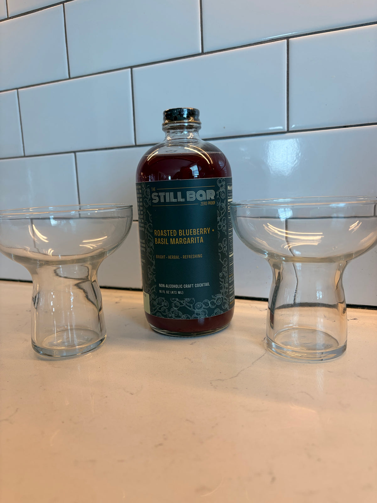 Gift Set: Roasted Blueberry + Basil Margarita with Glassware