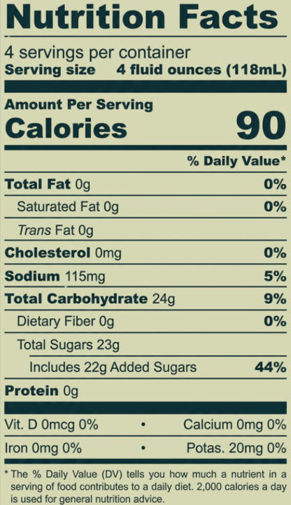 Nutrition Label: Dry Hopped Paloma from The Still Bar